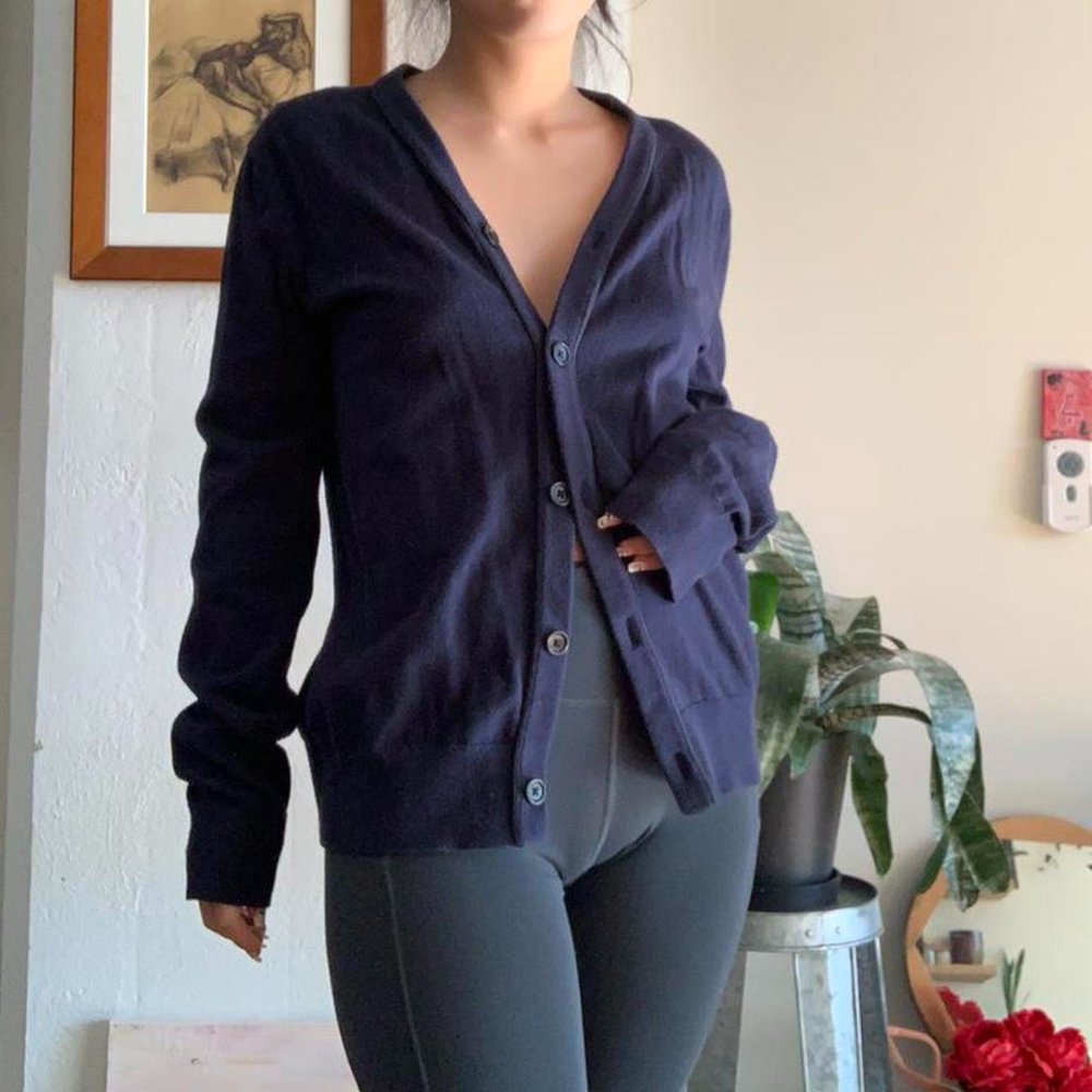 banana republic navy cardigan